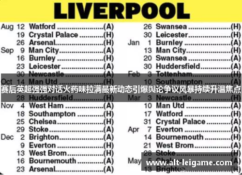 赛后英超强强对话火药味拉满最新动态引爆舆论争议风暴持续升温焦点